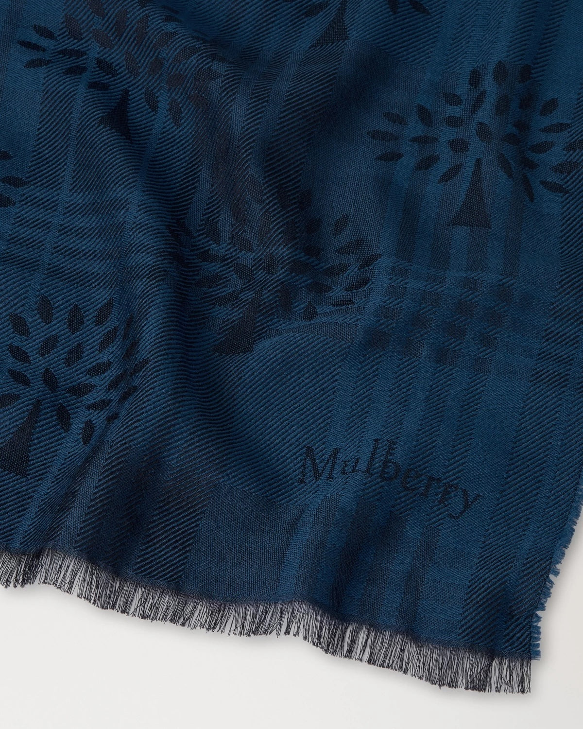 Check & Tree Rectangular Scarf 45 x 180 Night Sky