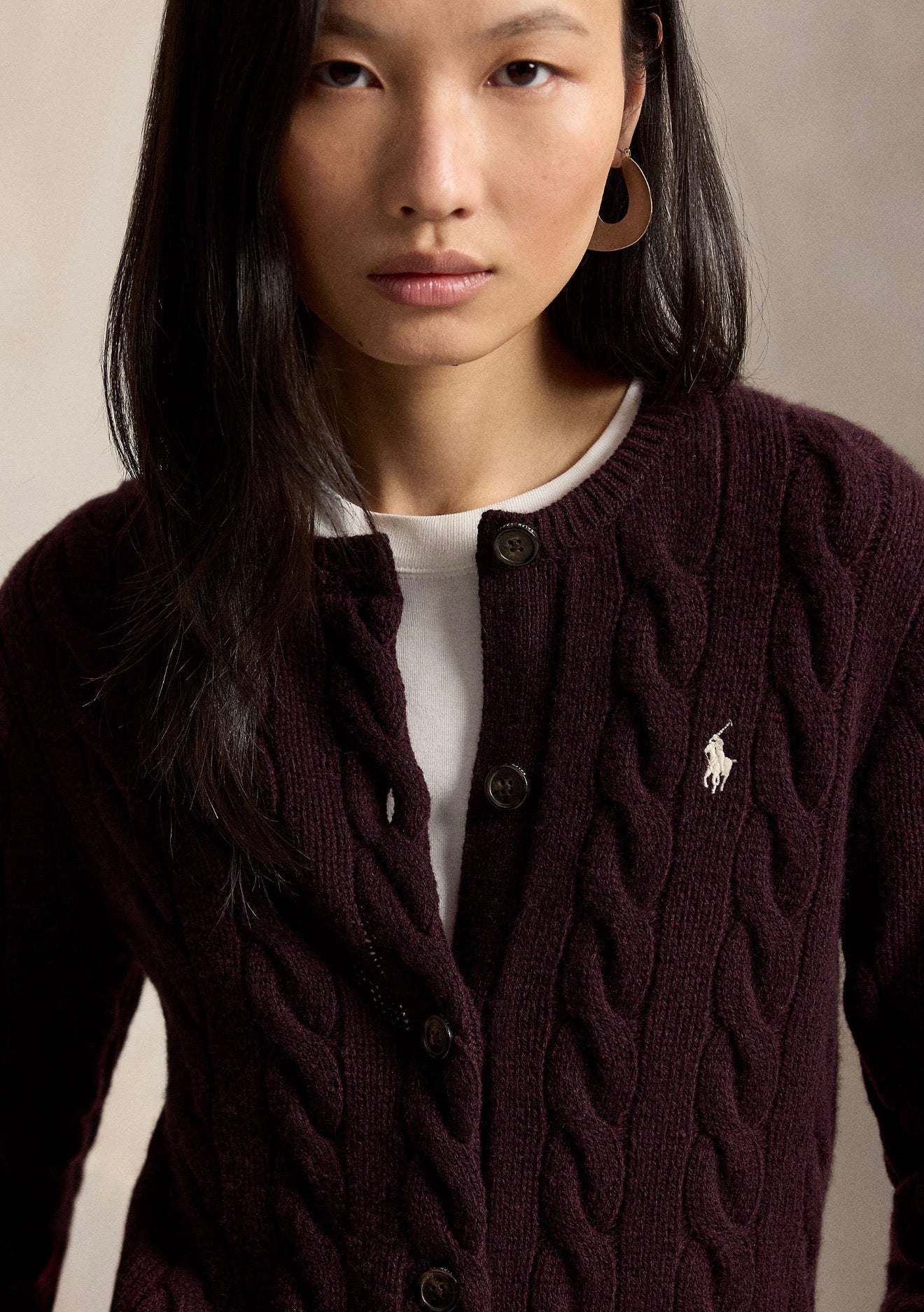 Sweater Cardigan - Damson Melange