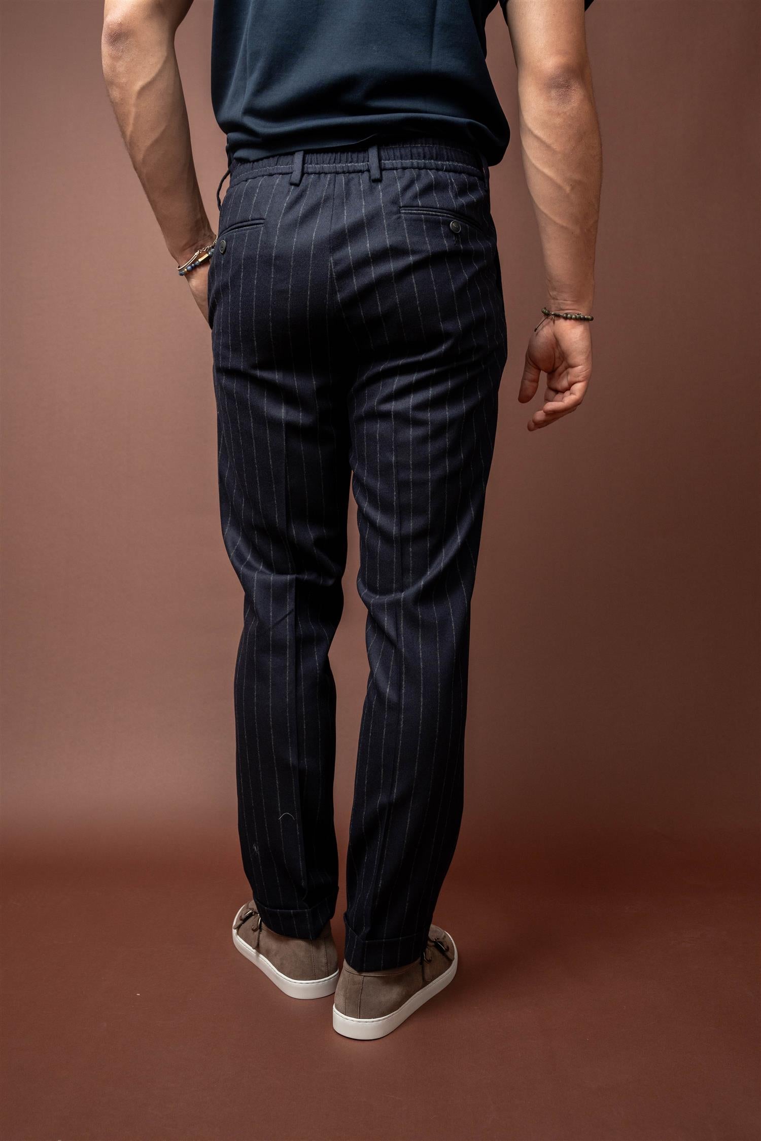 Pintstripe Trouser - Navy