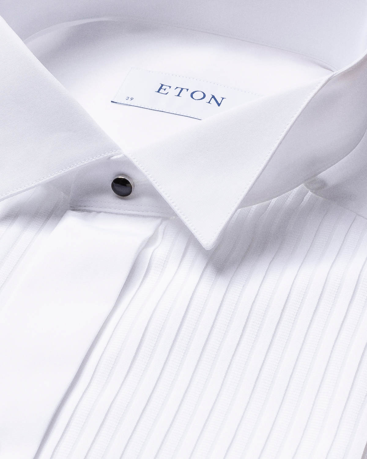 Slim White Tuxedo Plissé Shirt - Wing Collar