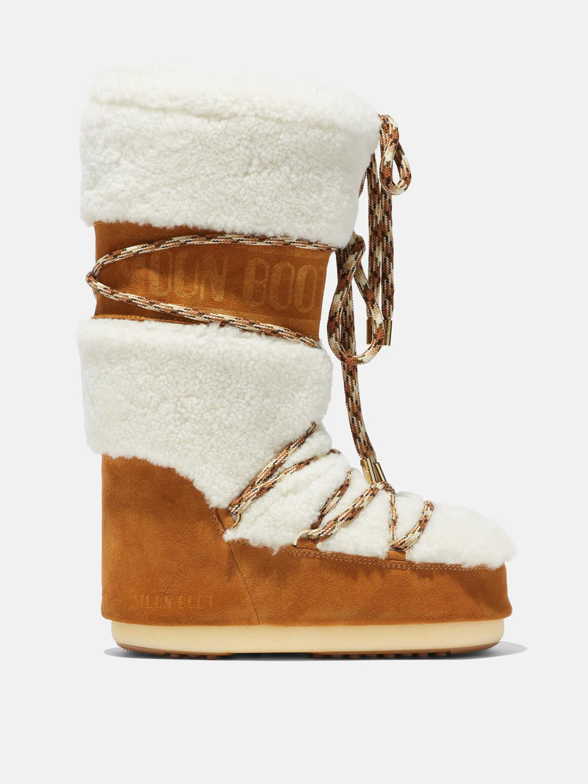 MB Icon Brown Shearling Boots - Whisky/Off White
