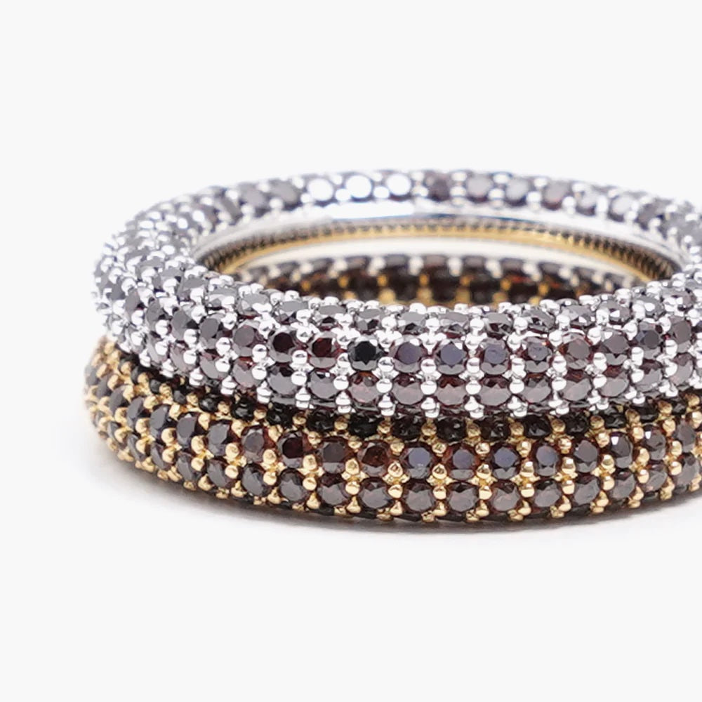 Colorful Ring Brown Silver