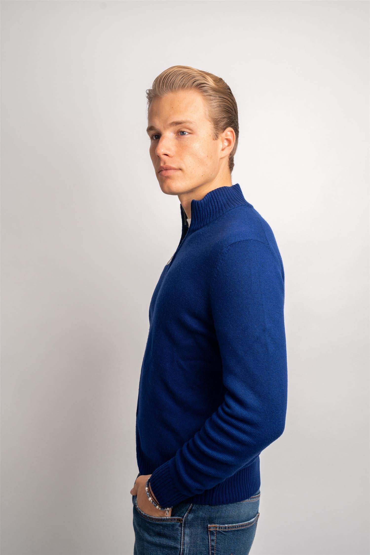 Full Zip Cashmere - Navy
