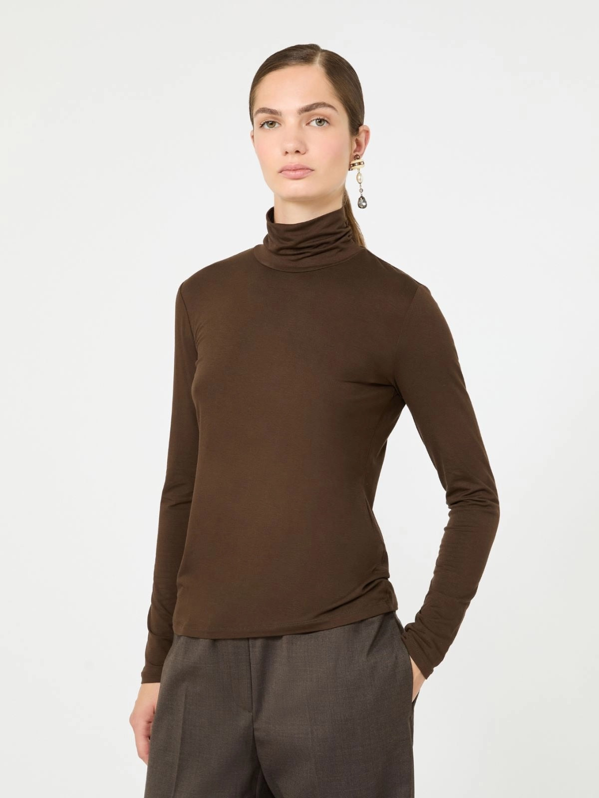 Slim-fit top - Dark Brown