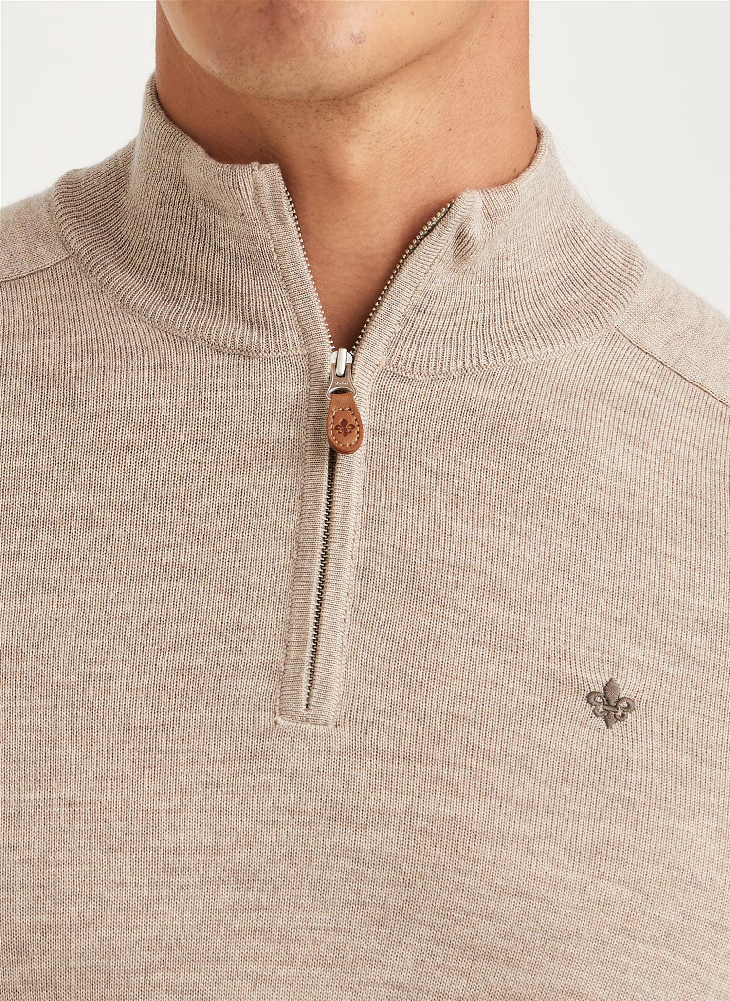 Merino John Zip - Khaki