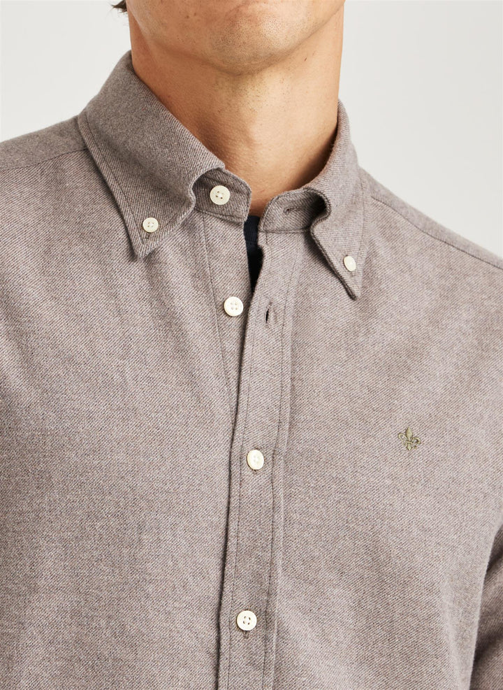 Twill Flannel Shirt - Brown