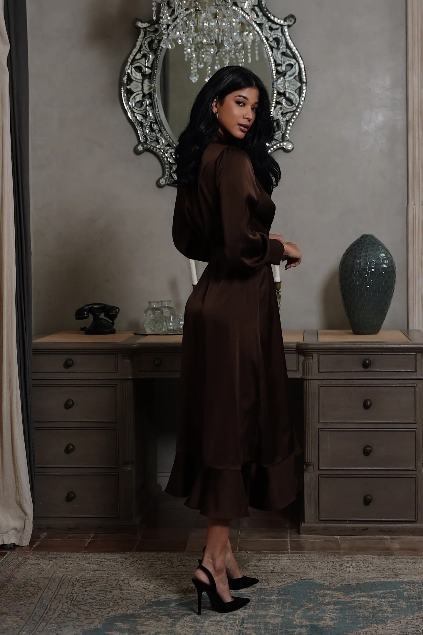 Iza Midi Dress - Espresso