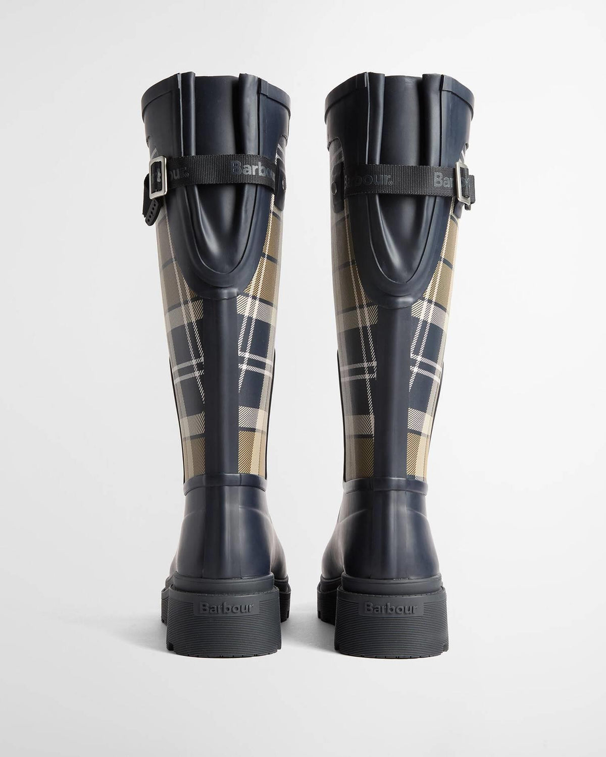 Dena Tartan Wellingtons Navy