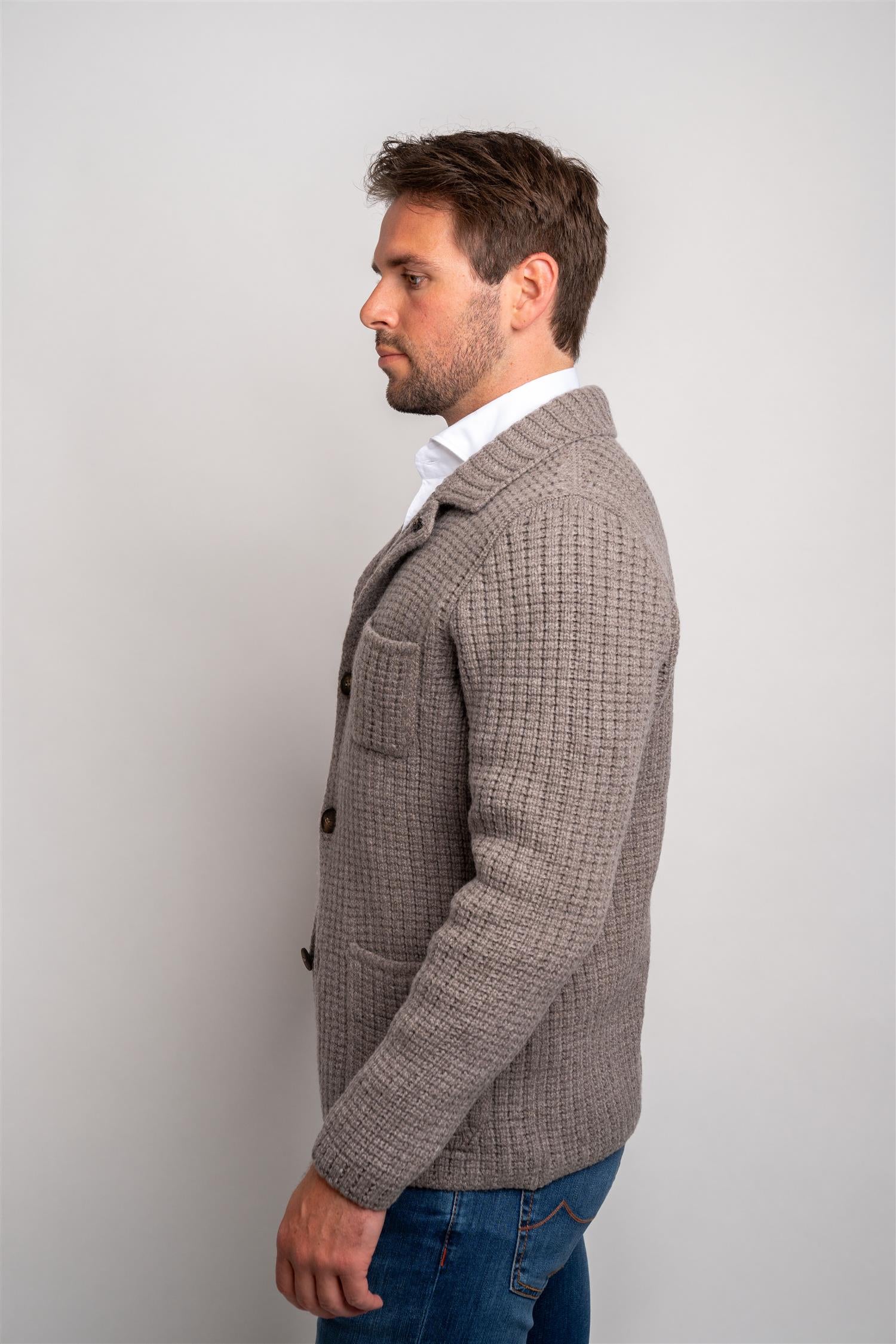 Knitted Jacket - Taupe