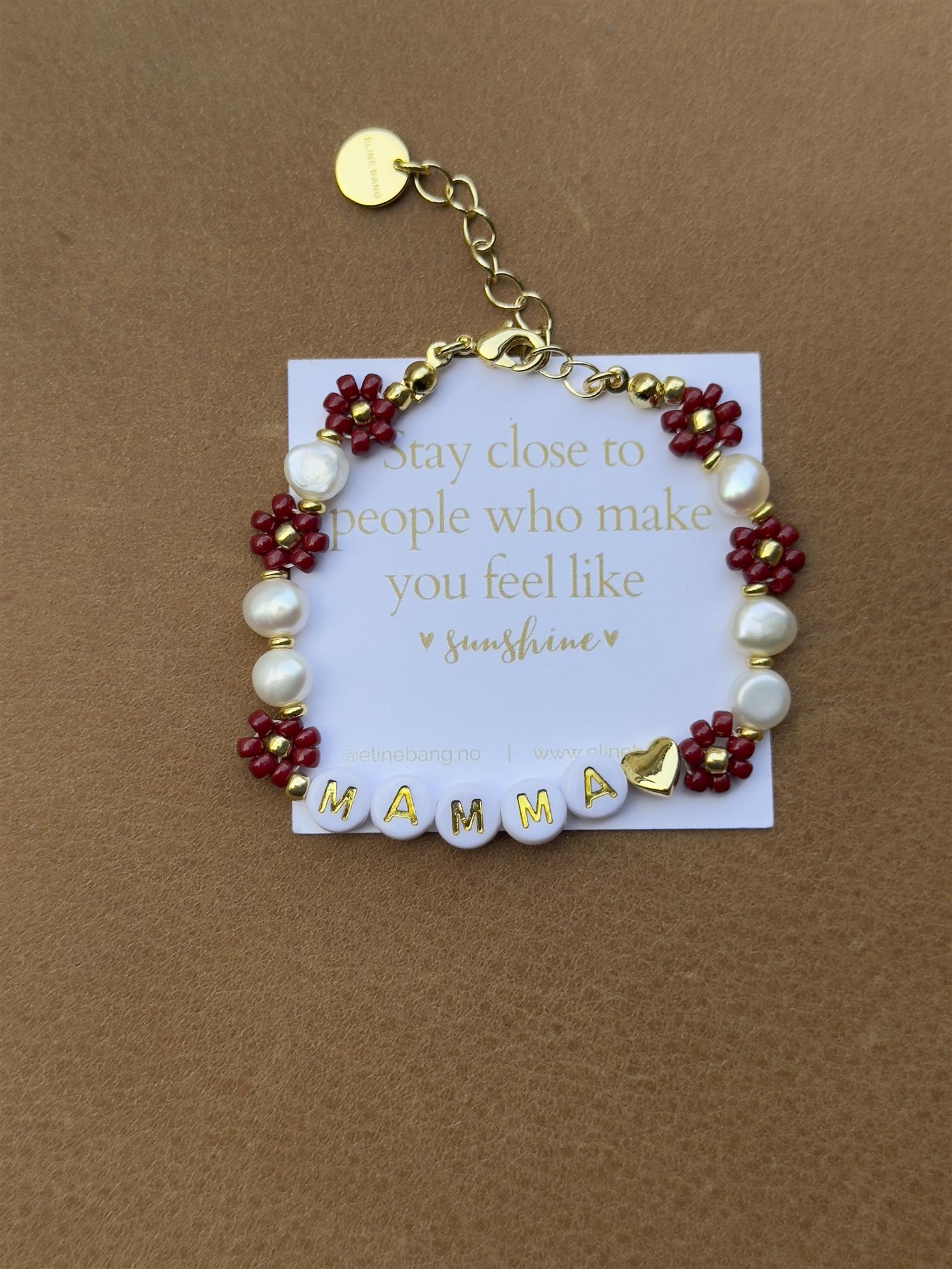 Mamma Blomsterarmbånd Burgunder