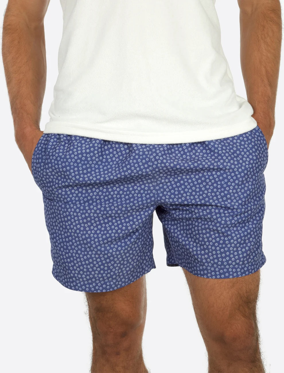 Classic Swim Shorts - Blue Small Flower