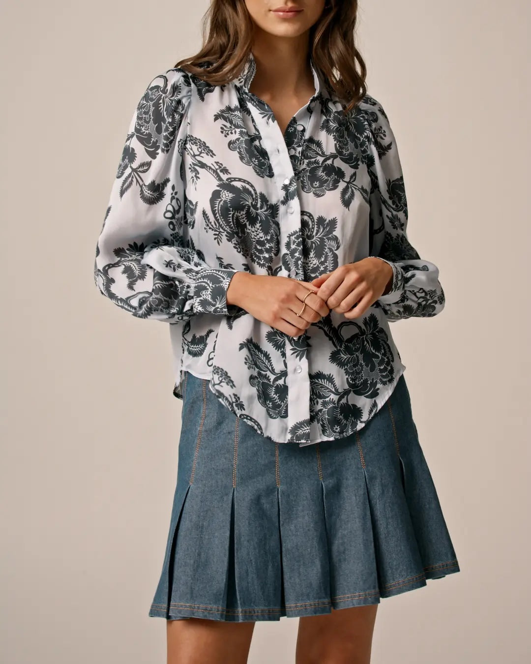 Organza Collared Blouse