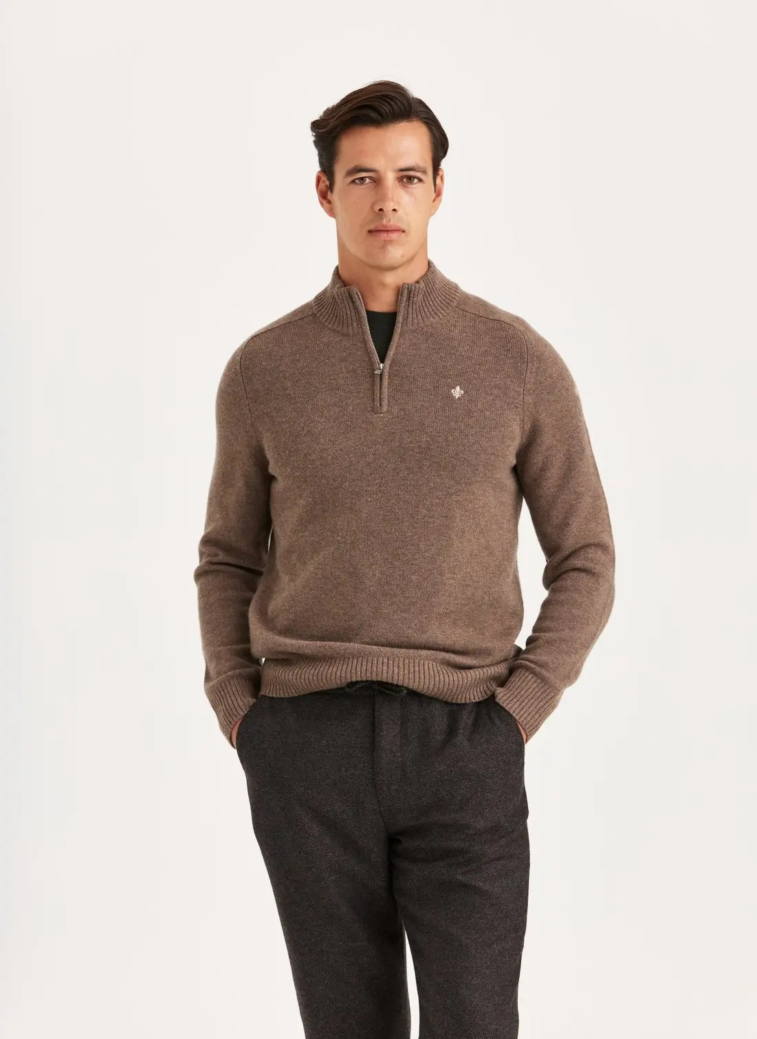 New Hertford Half Zip - Brown