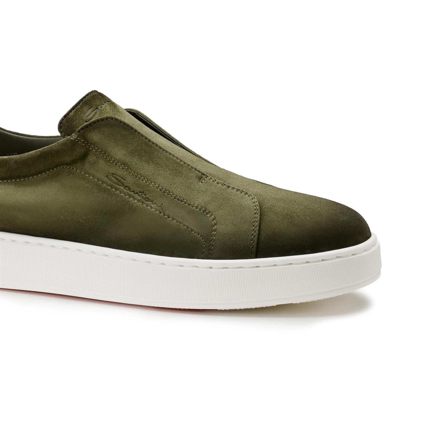 Suede Slip On Sneaker - Olive