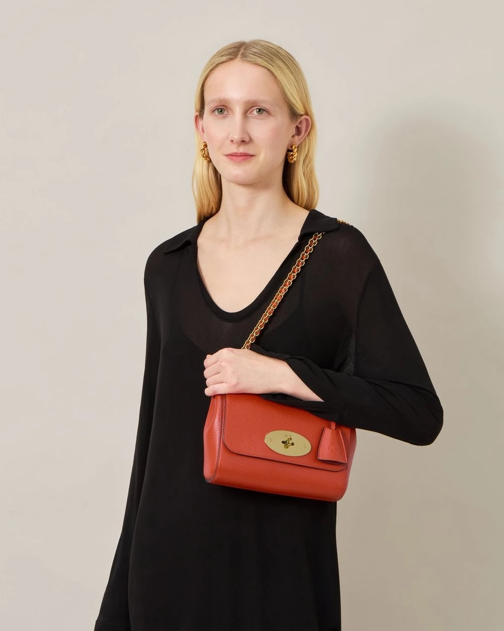 Lily Coral Orange Small Classic Grain