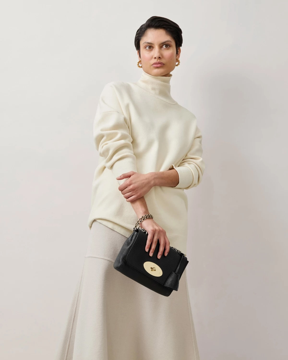 Lily Black Brass Glossy Goat