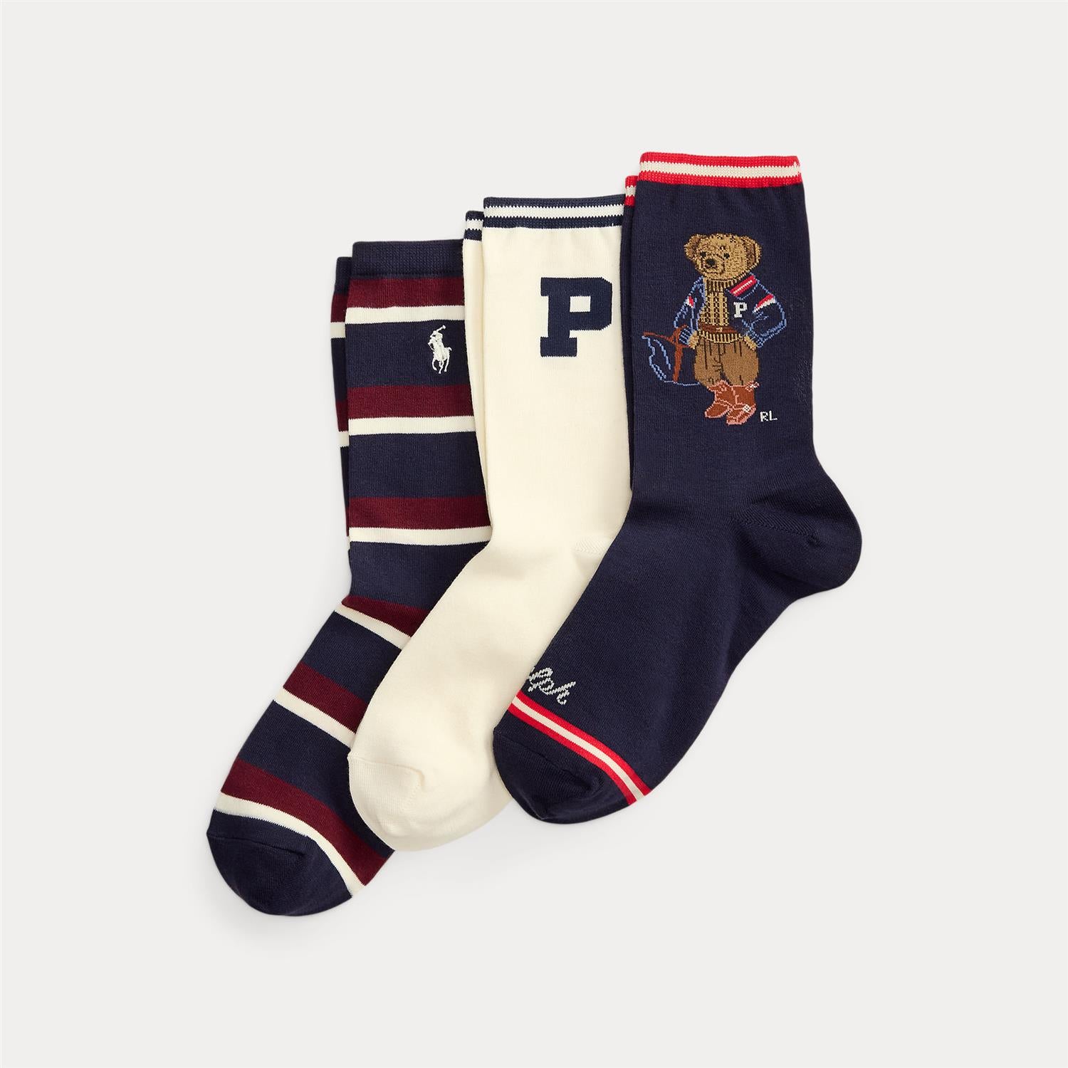 Polo Bear Striped Socks 3-Pack