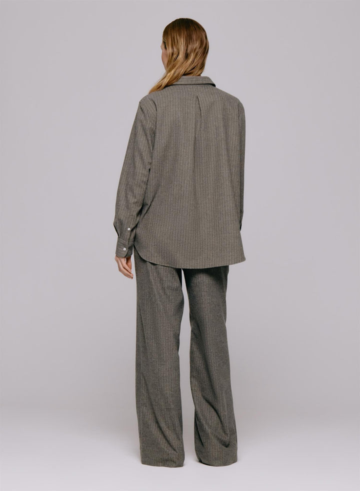 Sophie Wool Blend Shirt Grey Stripe