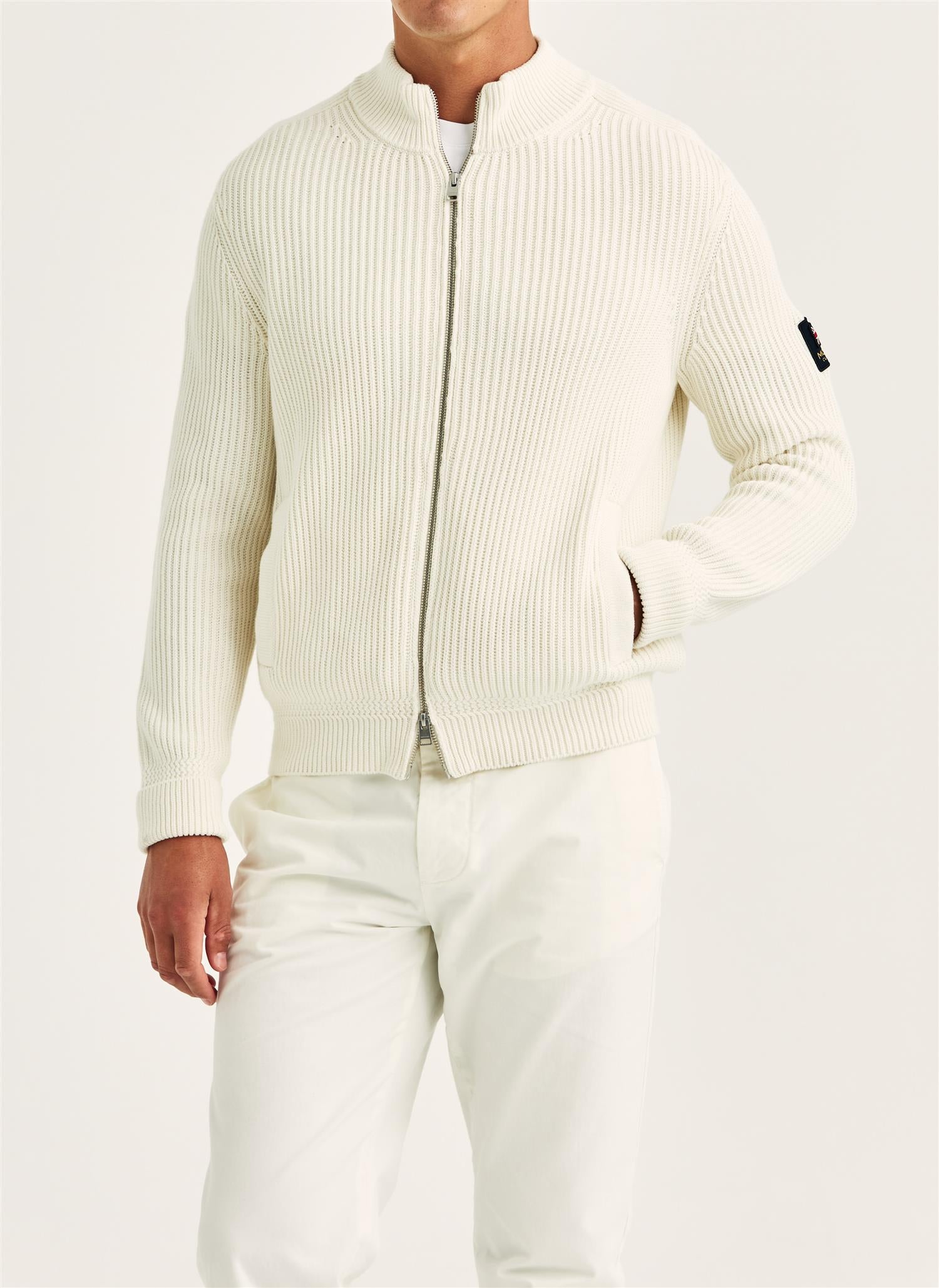 Brenton Zip Cardigan - Off White