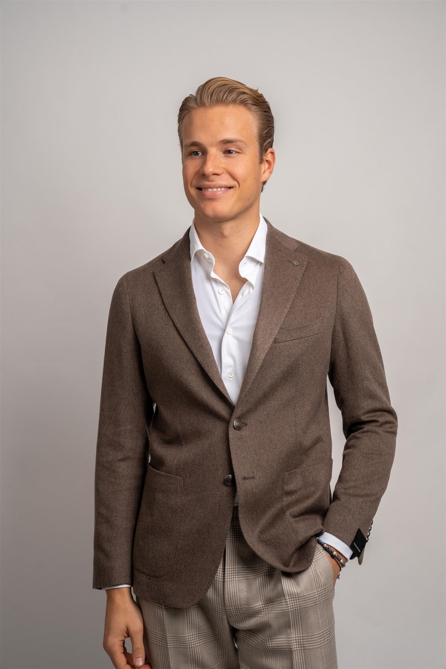 Wool Cashmere Blazer - Brown