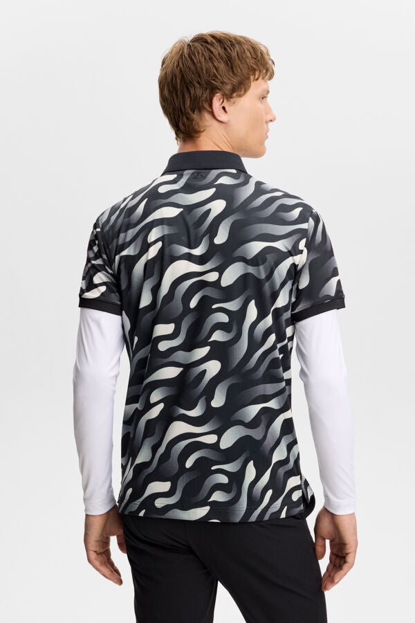 Tour Tech Print Polo - Bunker Fade