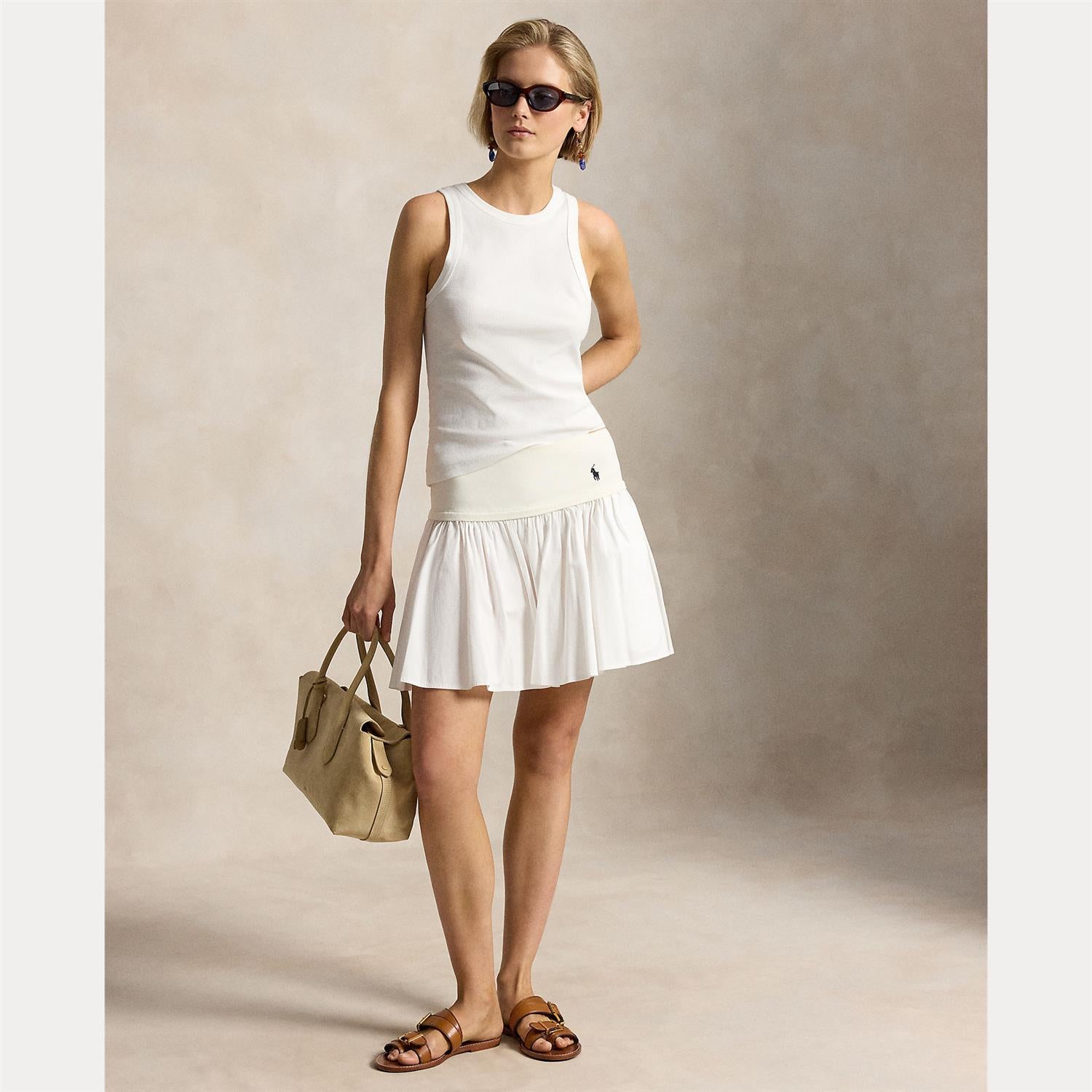 Flounce Mini Skirt White