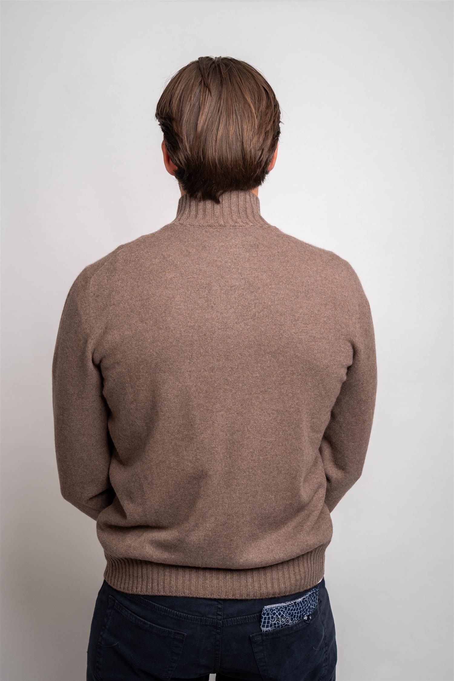 Full Zip Felted Cashmere - Brown
