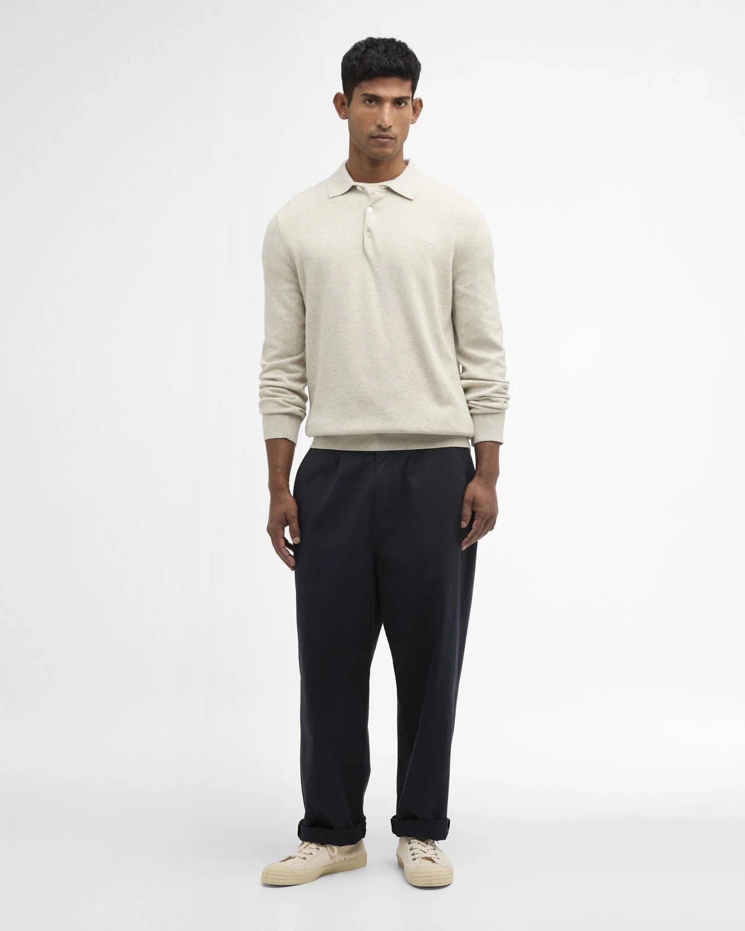 Knitted Polo Shirt - Beige