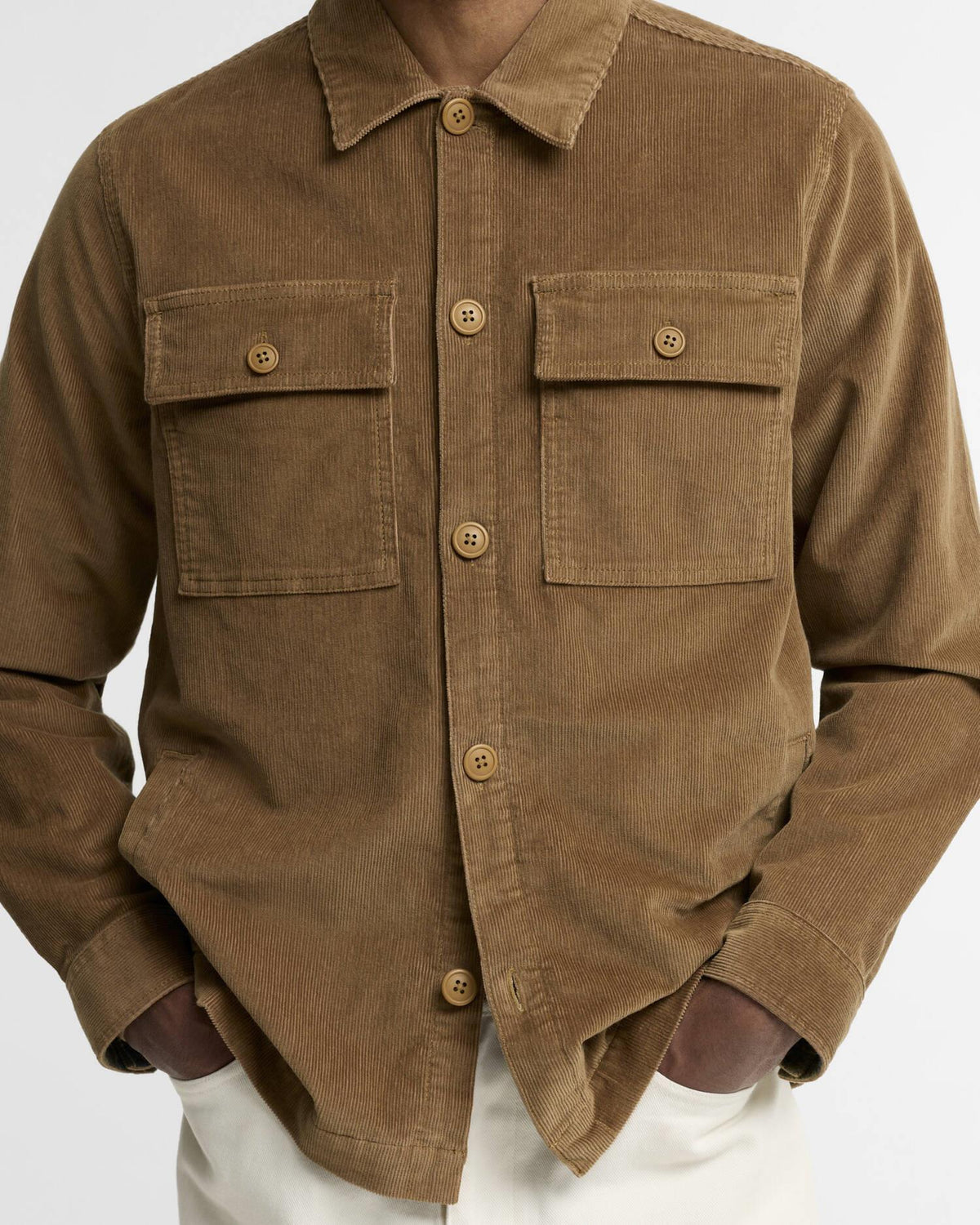 Tartar Trim Overshirt - Sandstone