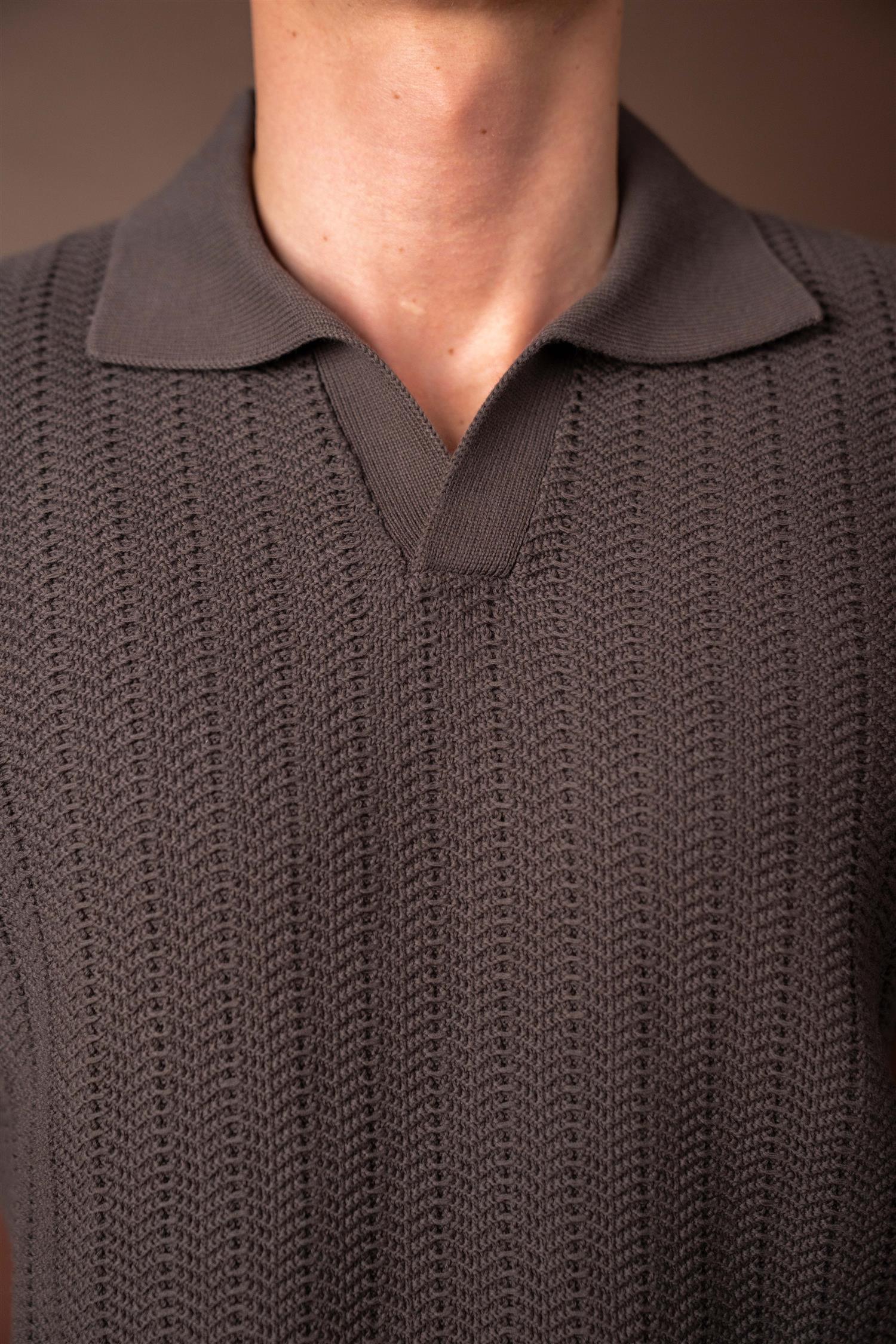 Knitted Polo - Brun