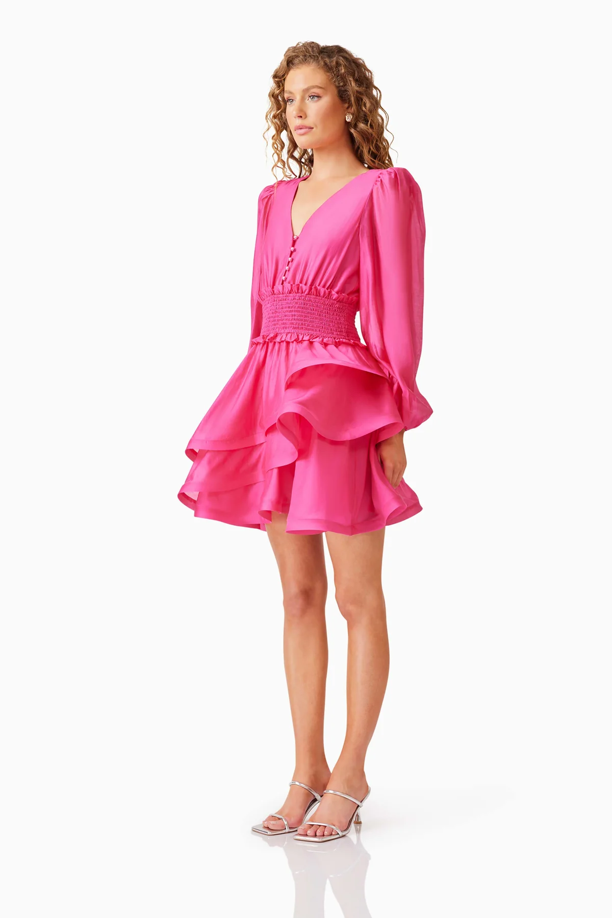 KALANI SLEEVE MINI DRESS HOTPINK