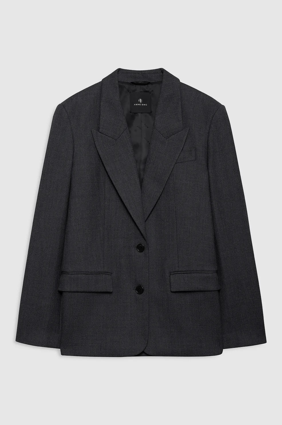 Ross Single-Breasted Blazer Dark Grey