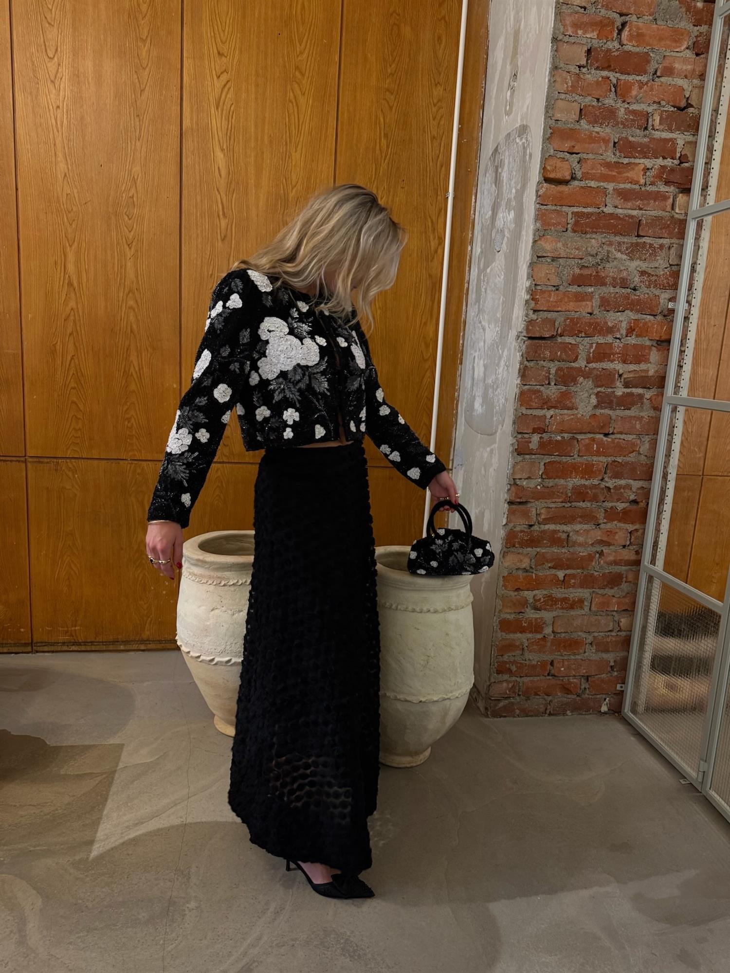 Beaded Cropped Jacket Glamour