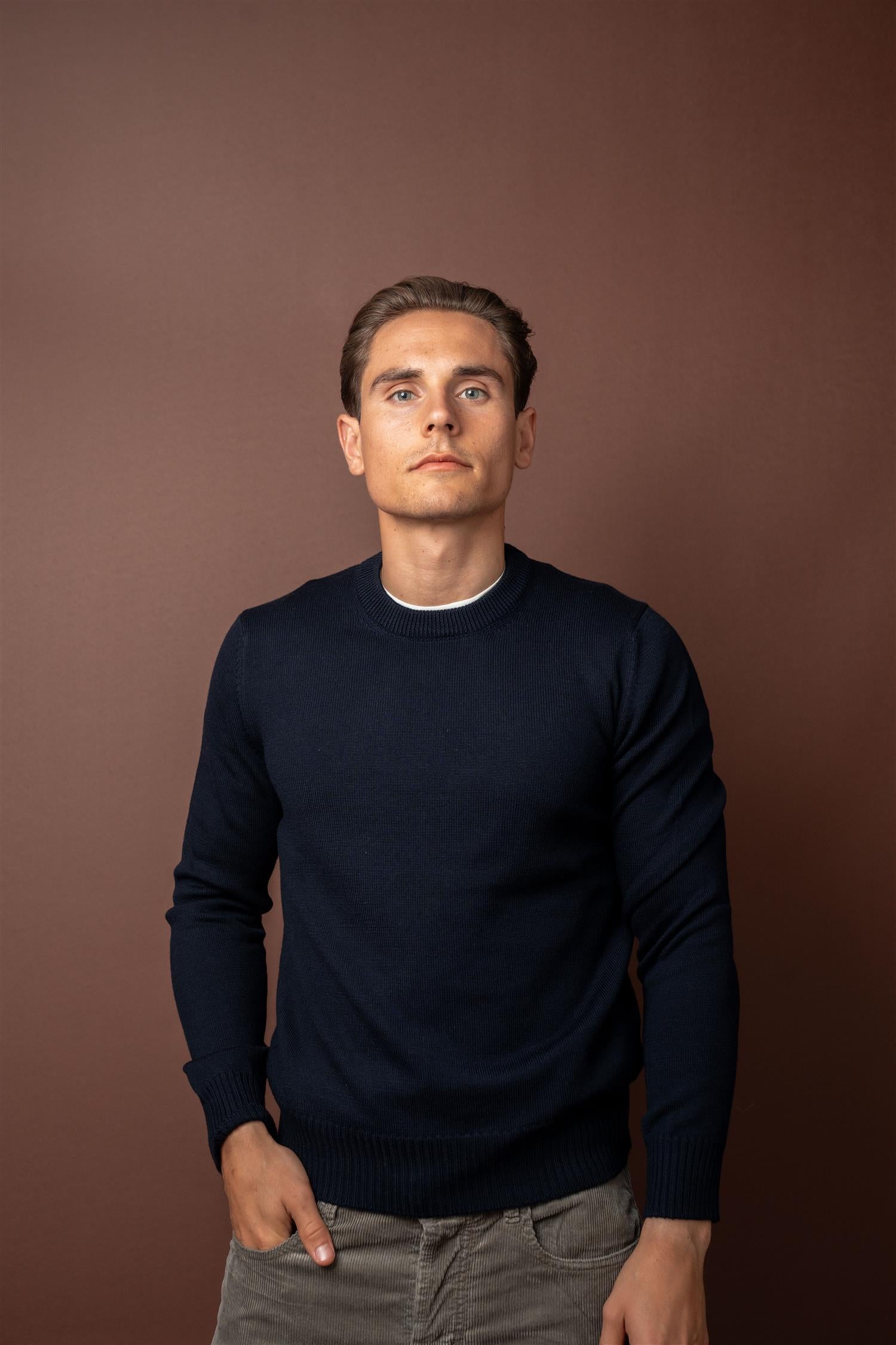 Crewneck Fine Merino - Navy