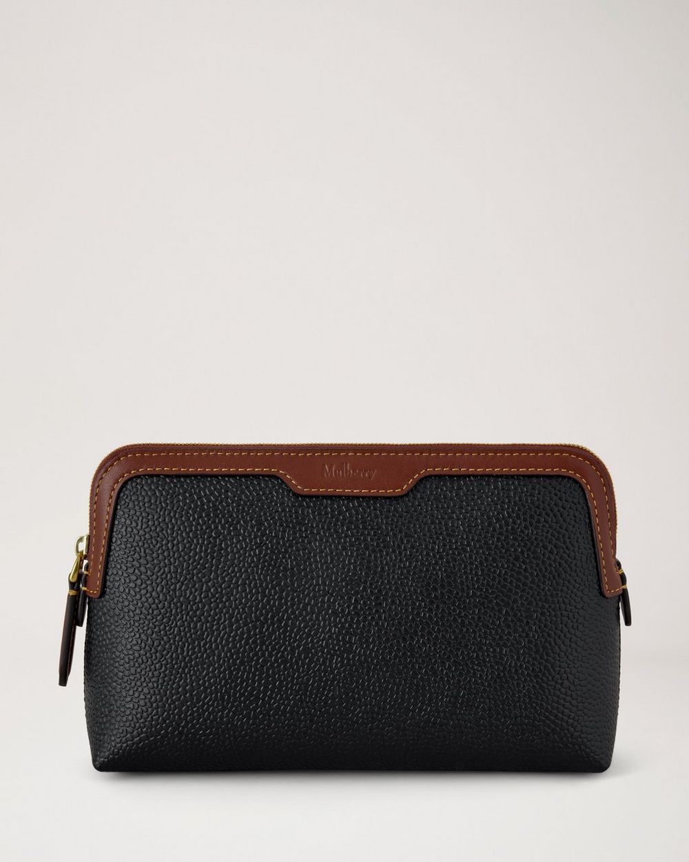Small Cosmetic Pouch - Black & Cognac Bio Based Scotchgrain