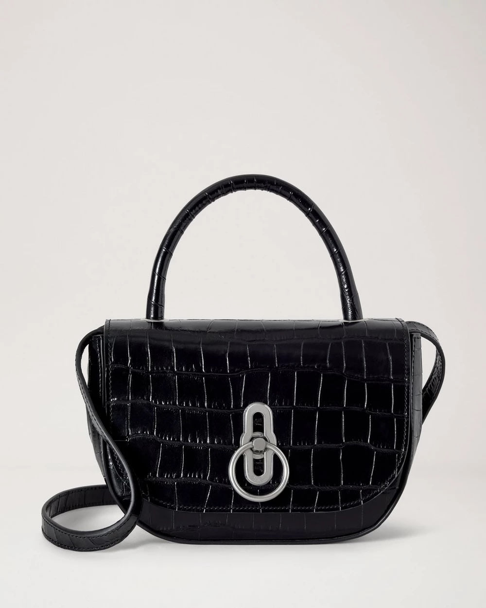 Small Amberley Top Handle Croc Black