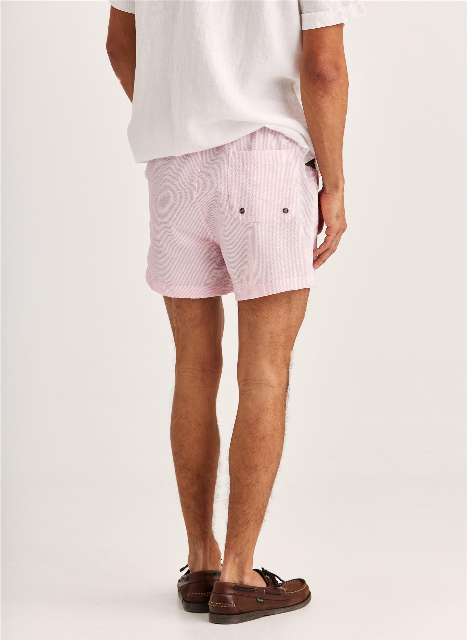 Morris Seersucker Bathing Trunks - Pink