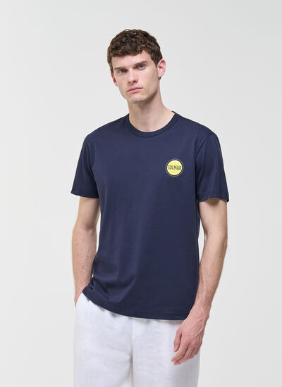 T-Shirt Chest Print - Navy