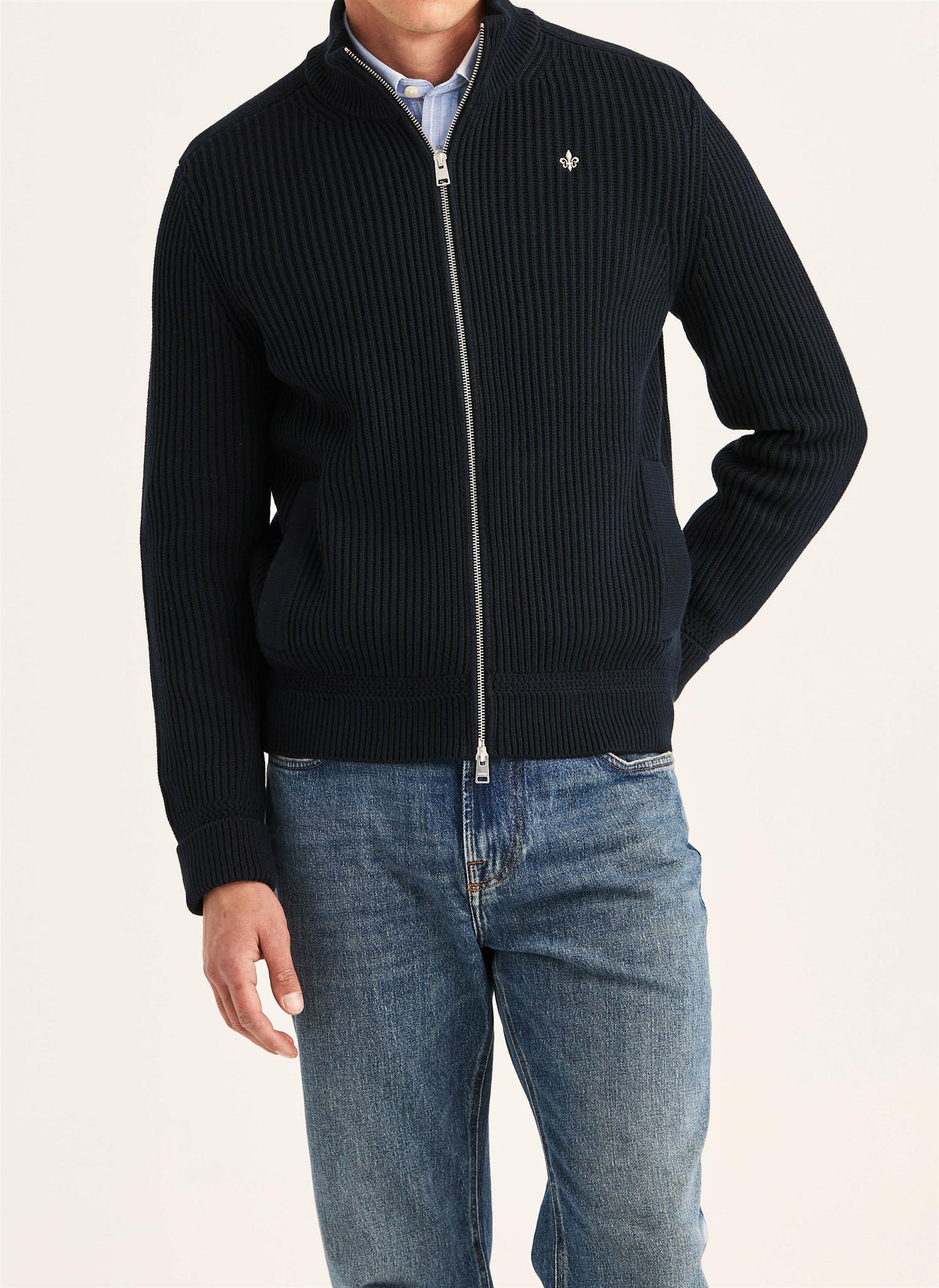 Duncan Zip Cardigan - Blue