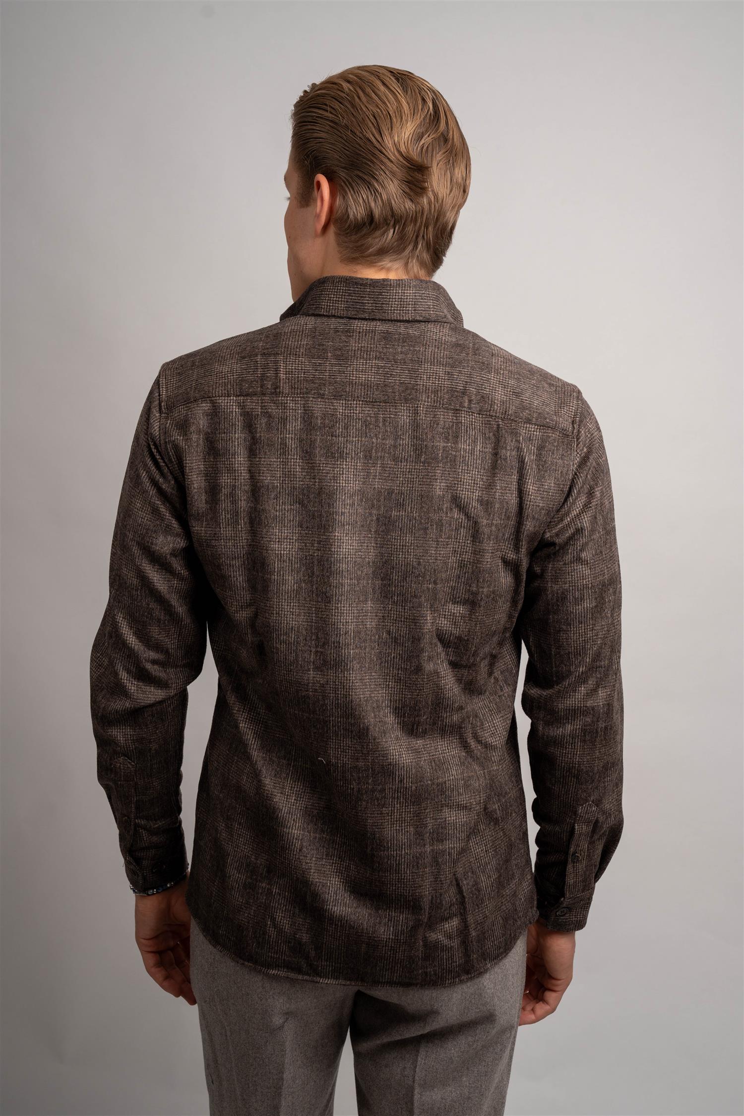 Wool Overshirt - Brown Check