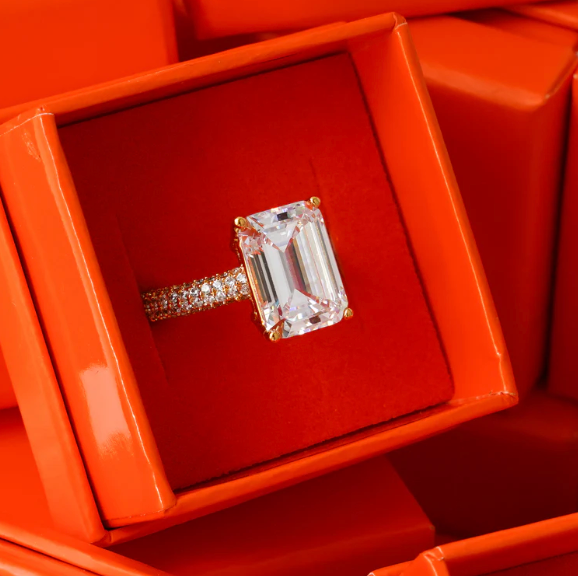 Mega Rectangle Ring White Gold