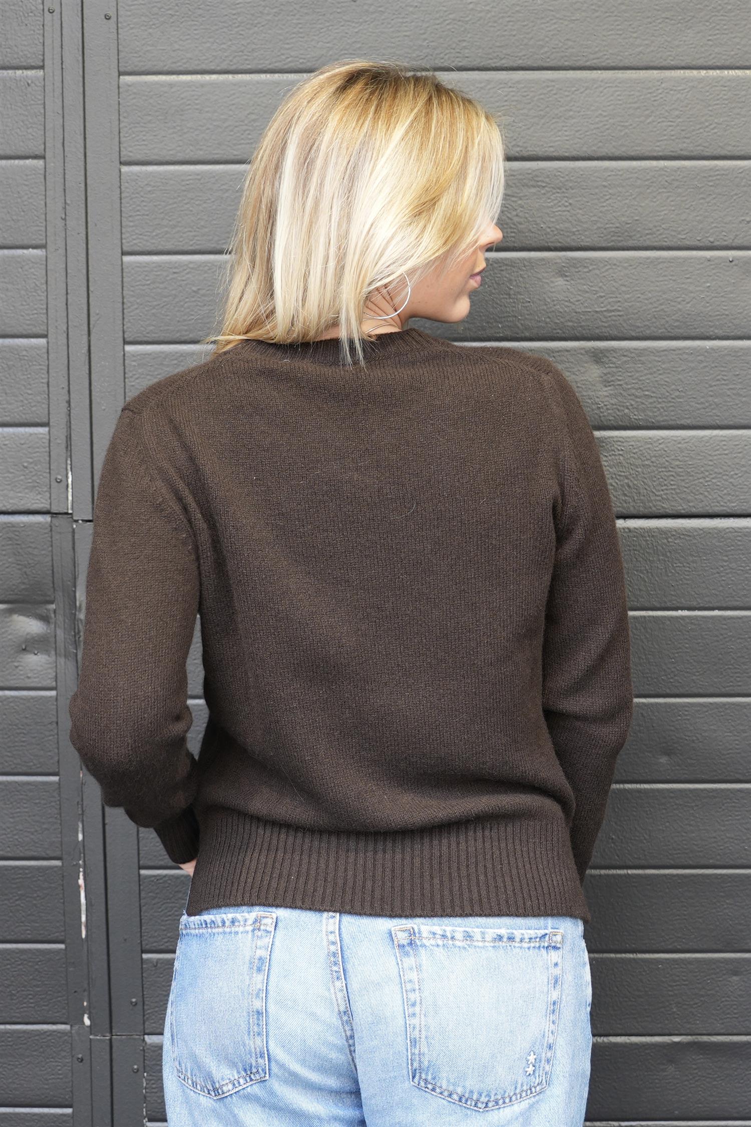 Cashmere Crew Neck Dark Brown