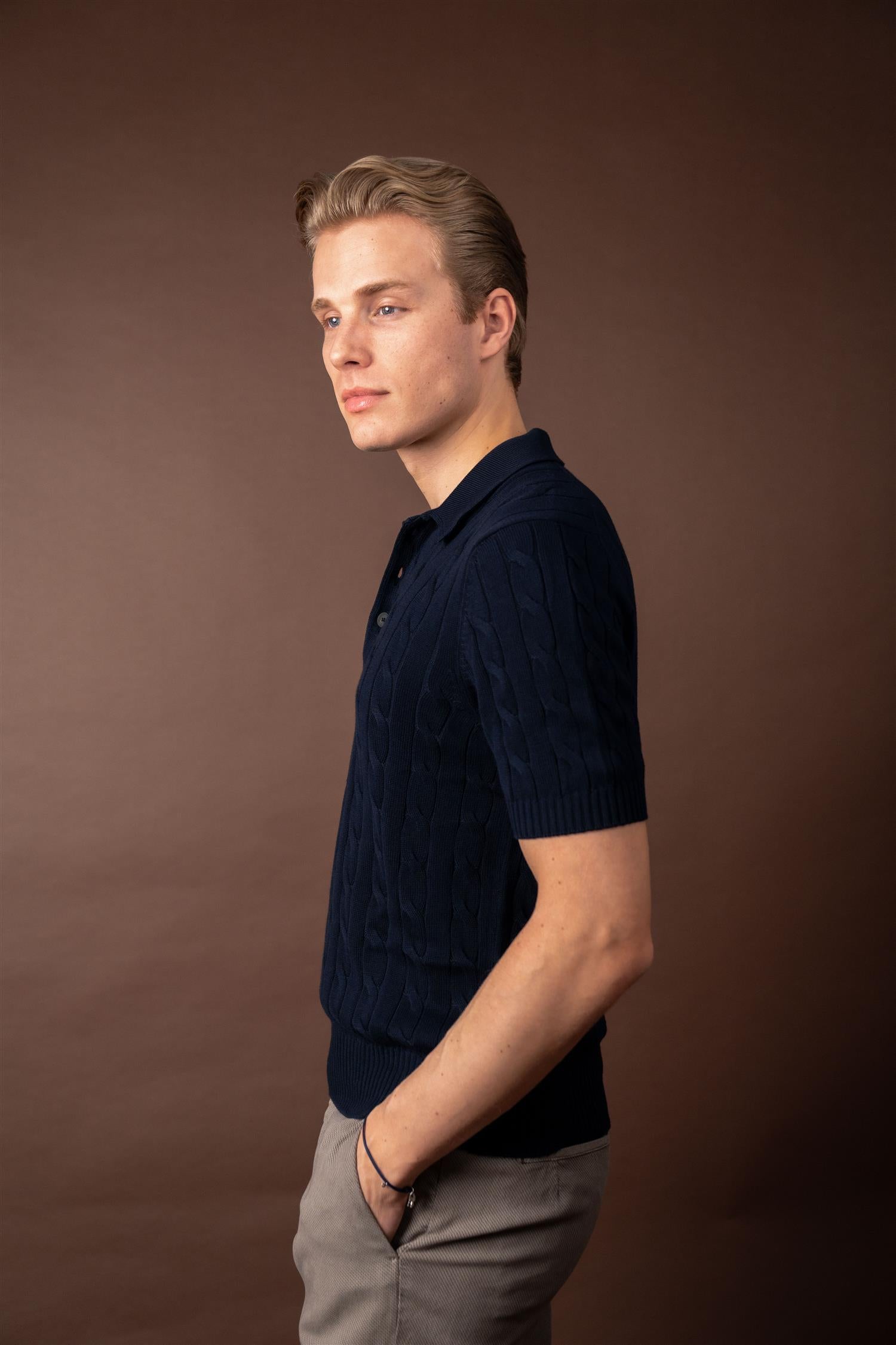 Pique Cable - Navy