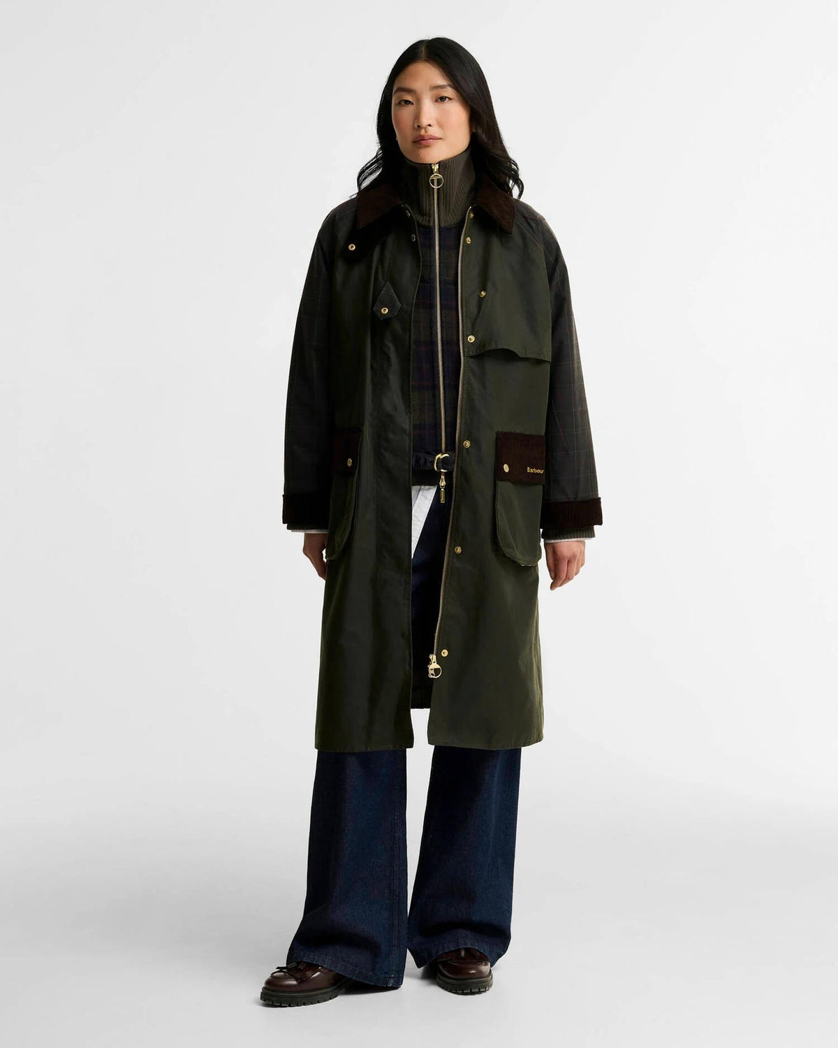 Kirklees Checked Waxed Jacket - Fern