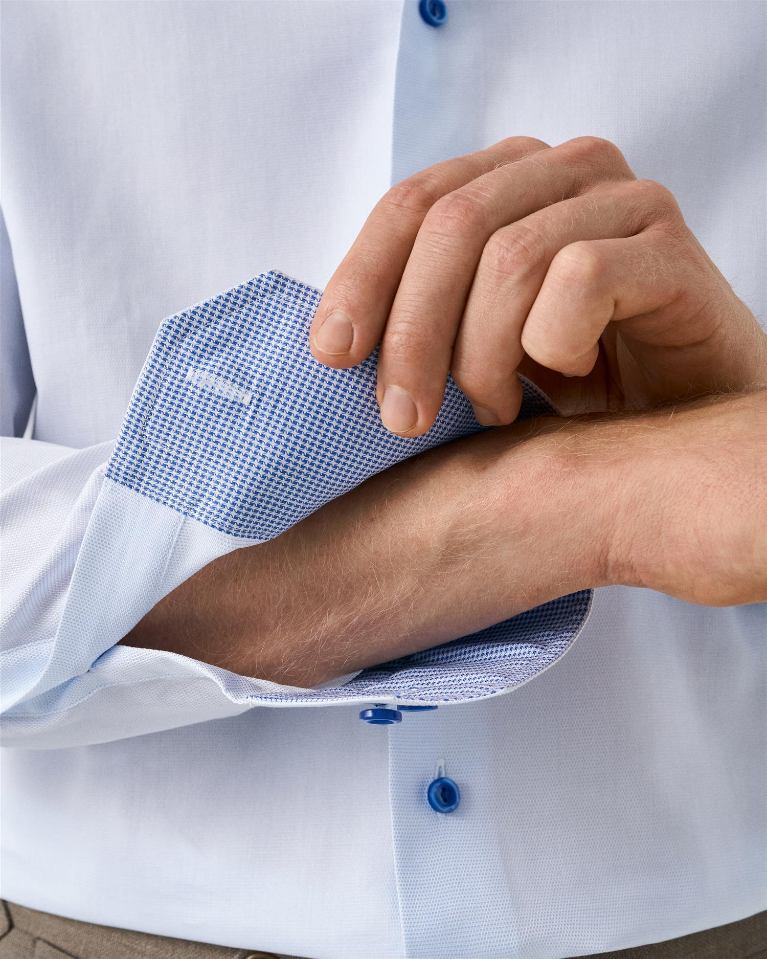 Semi Solid Effect Shirt - Light Blue