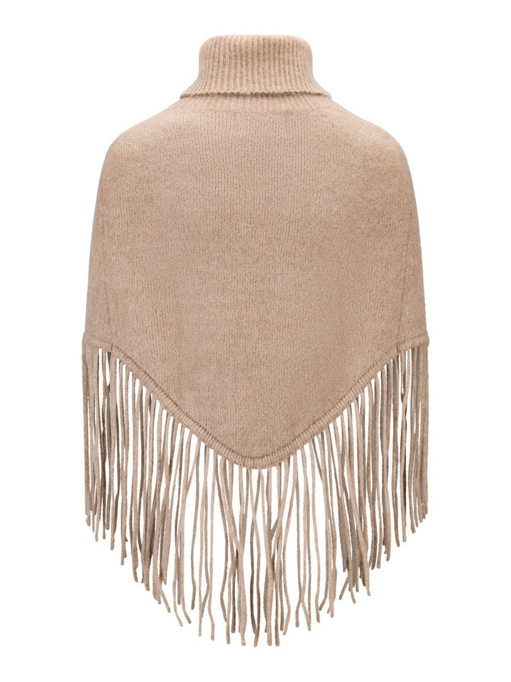 Nikola Chunky Poncho Hazel Beige