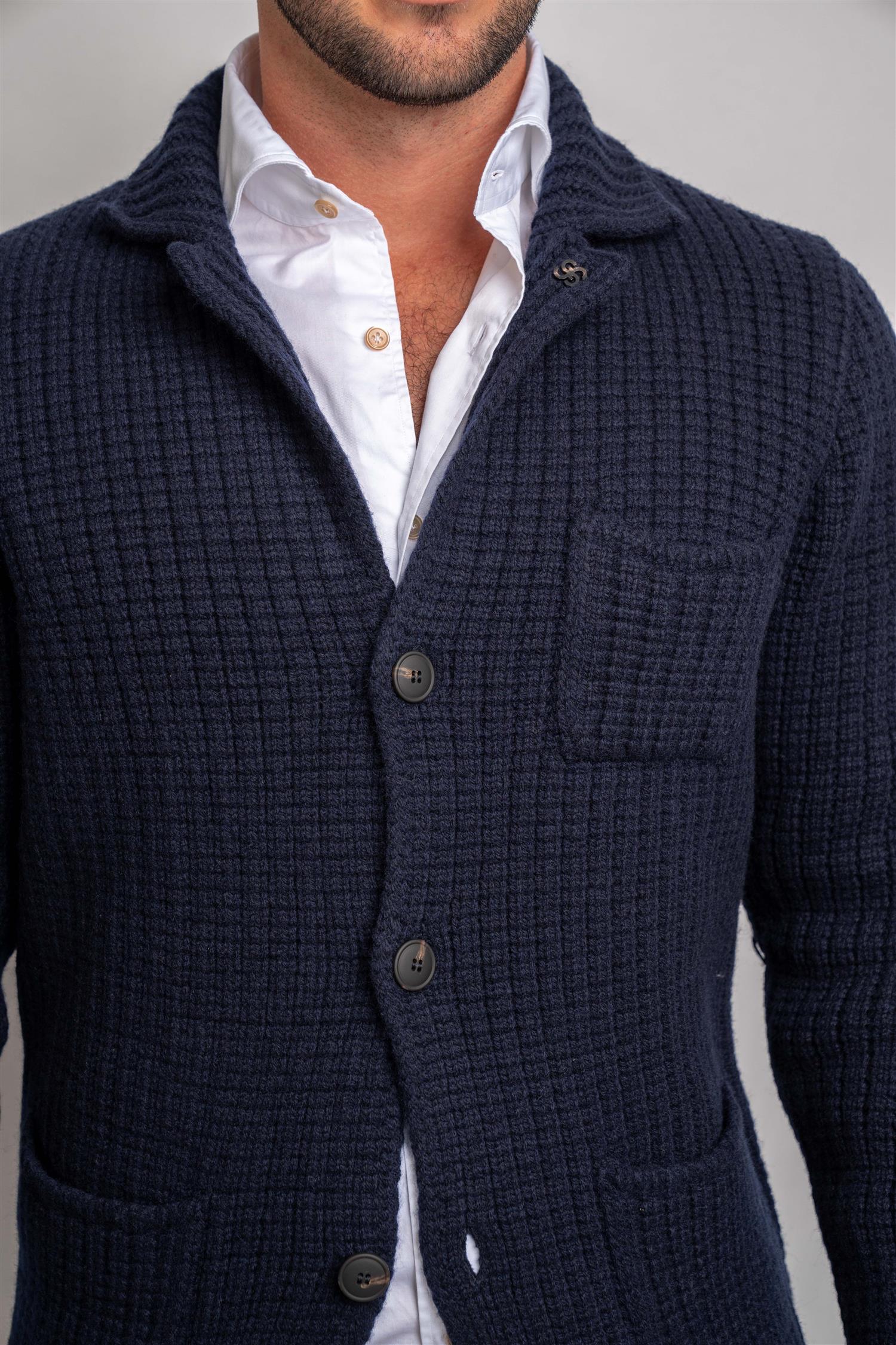 Knitted Jacket - Navy
