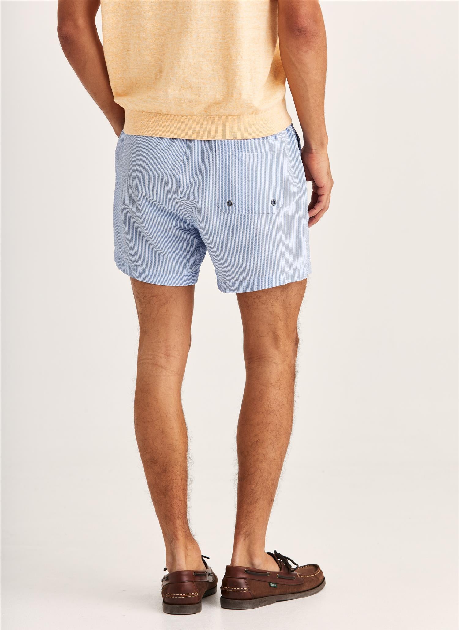 Morris Seersucker Bathing Trunks - Light Blue