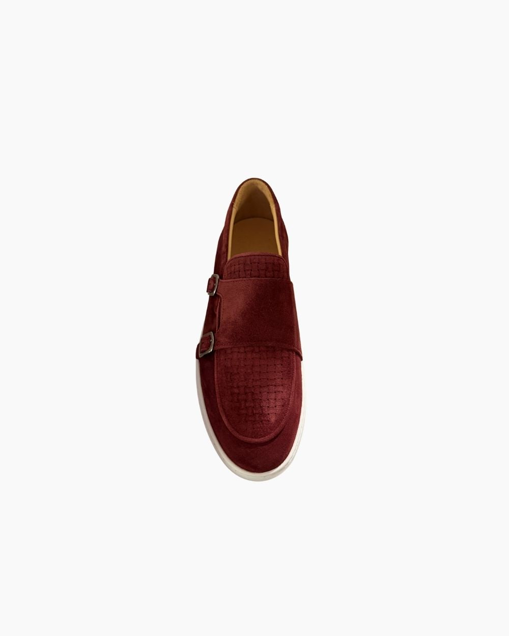 Monk Strap Sneaker - Maroon Suede