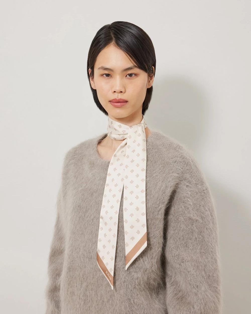 Mulberry Tree Skinny Scarf 6 x 120 Eggshell